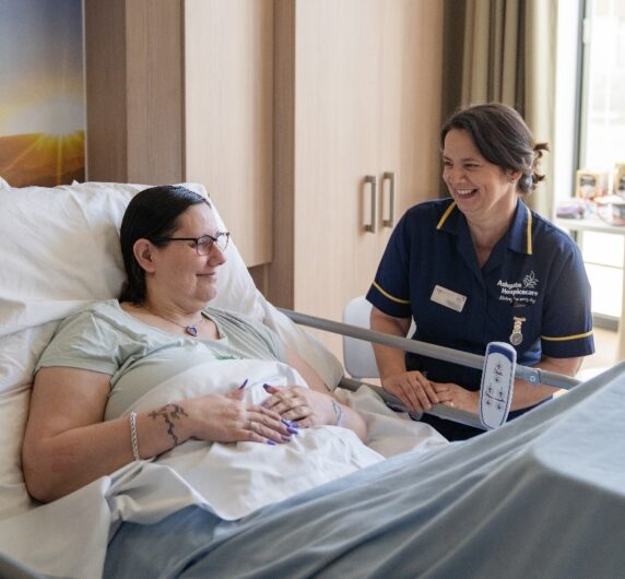 Ashgate hospice worker providing care to hospice patient